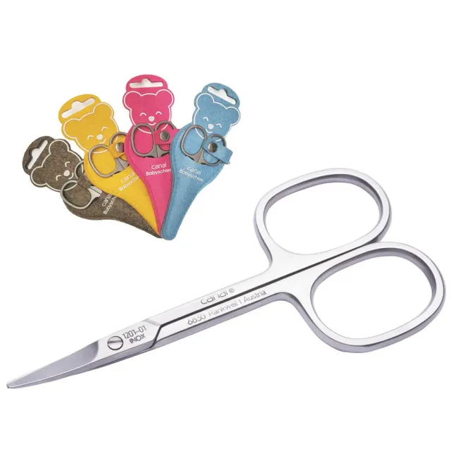 Canal Instrumente Babyschere gebogen 9 cm rostfrei