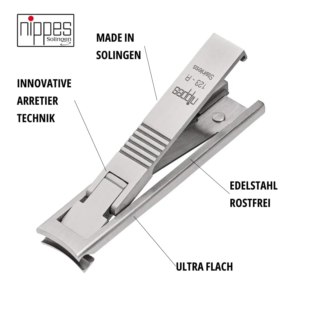 Nippes Solingen Classic Reise-Nagelknipser 6 cm Edelstahl Etui