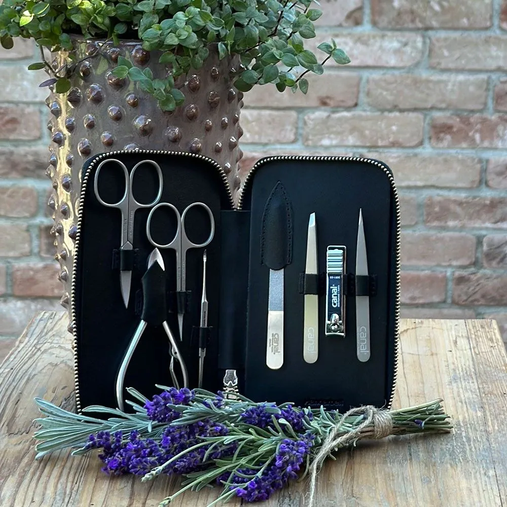 Canal Maniküre-Set Leder 8-teilig Schwarz Nappa