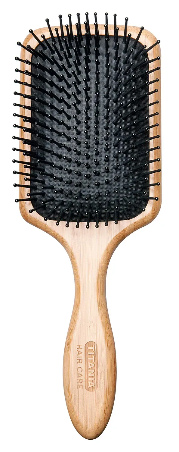 Titania Bambus Paddle Haarbürste 24 cm Holz entwirrend