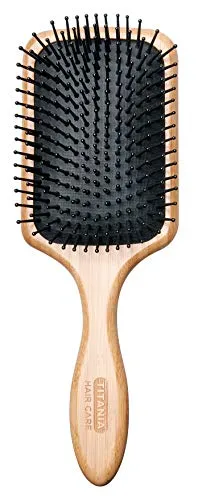 Titania Bambus Paddle Haarbürste 24 cm Holz entwirrend