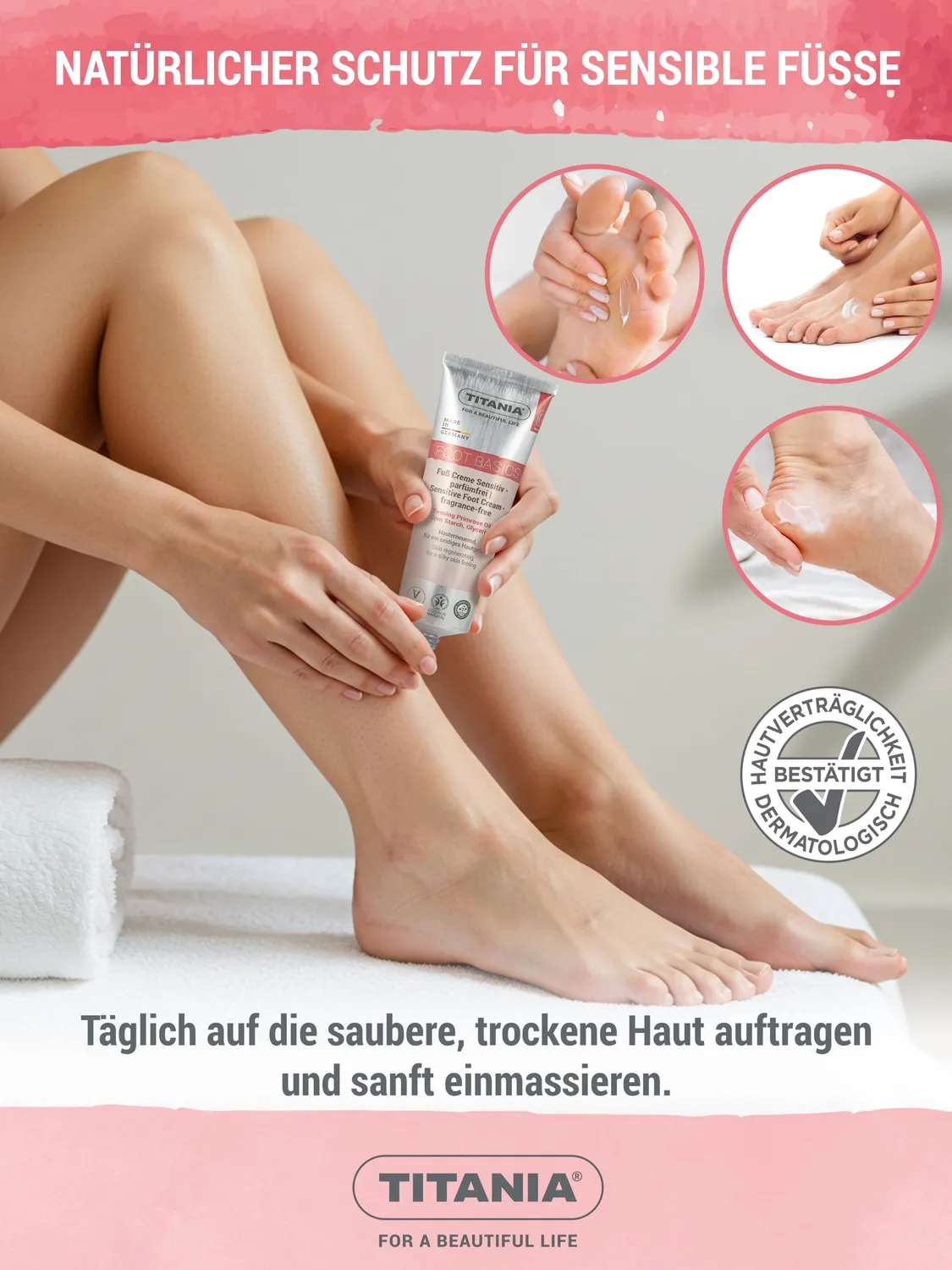 Titania Sensitiv Fußcreme 100 ml parfümfrei vegan