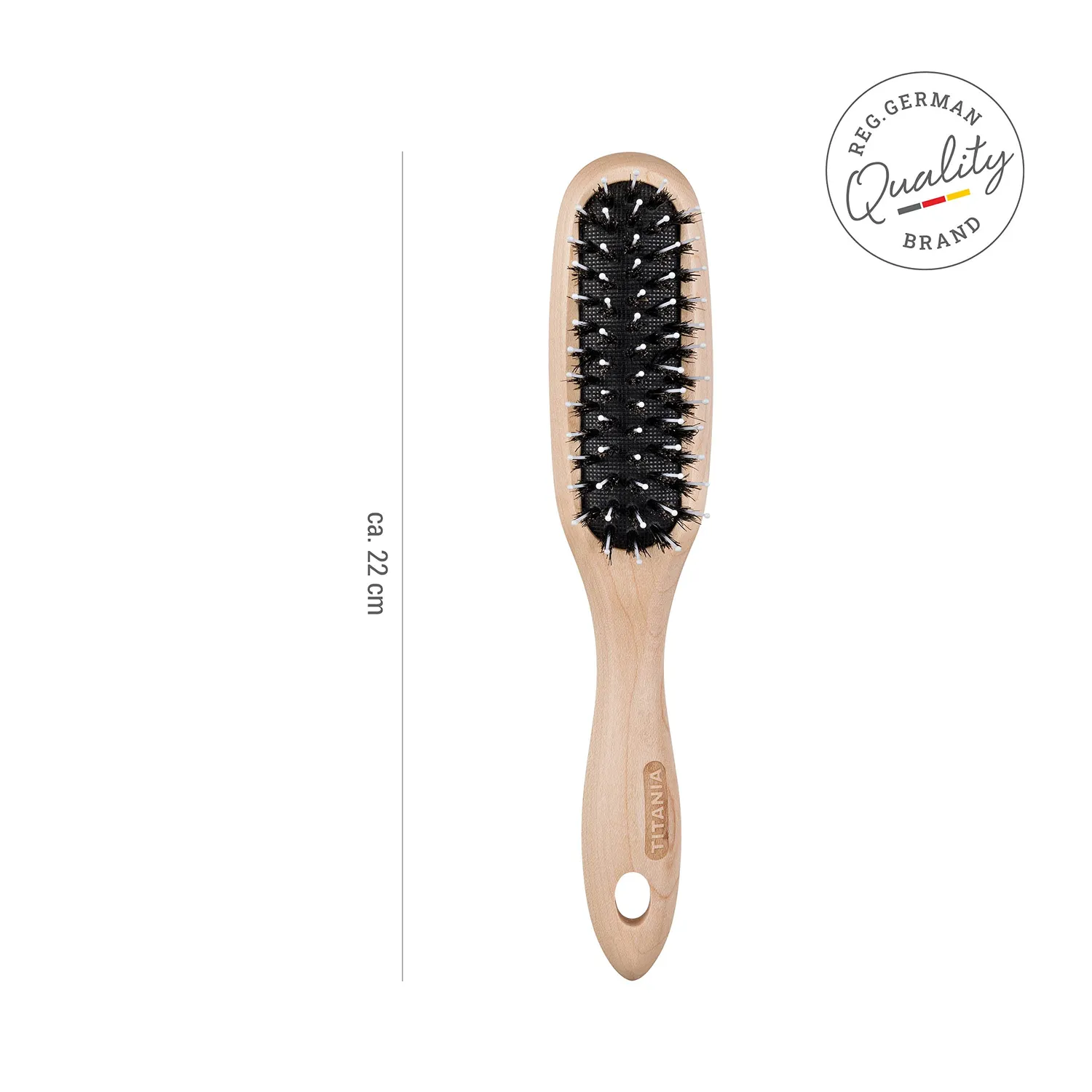 Titania Hair Nature Haarbürste Ahorn klein Wildschweinborsten