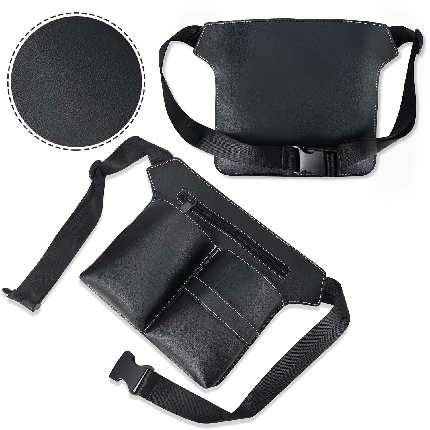 Noverlife Scherentasche Schwarz PU-Leder mit Gürtel