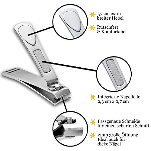 K-Pro Nagelknipser Edelstahl gebogen 8,5 cm mit Feile