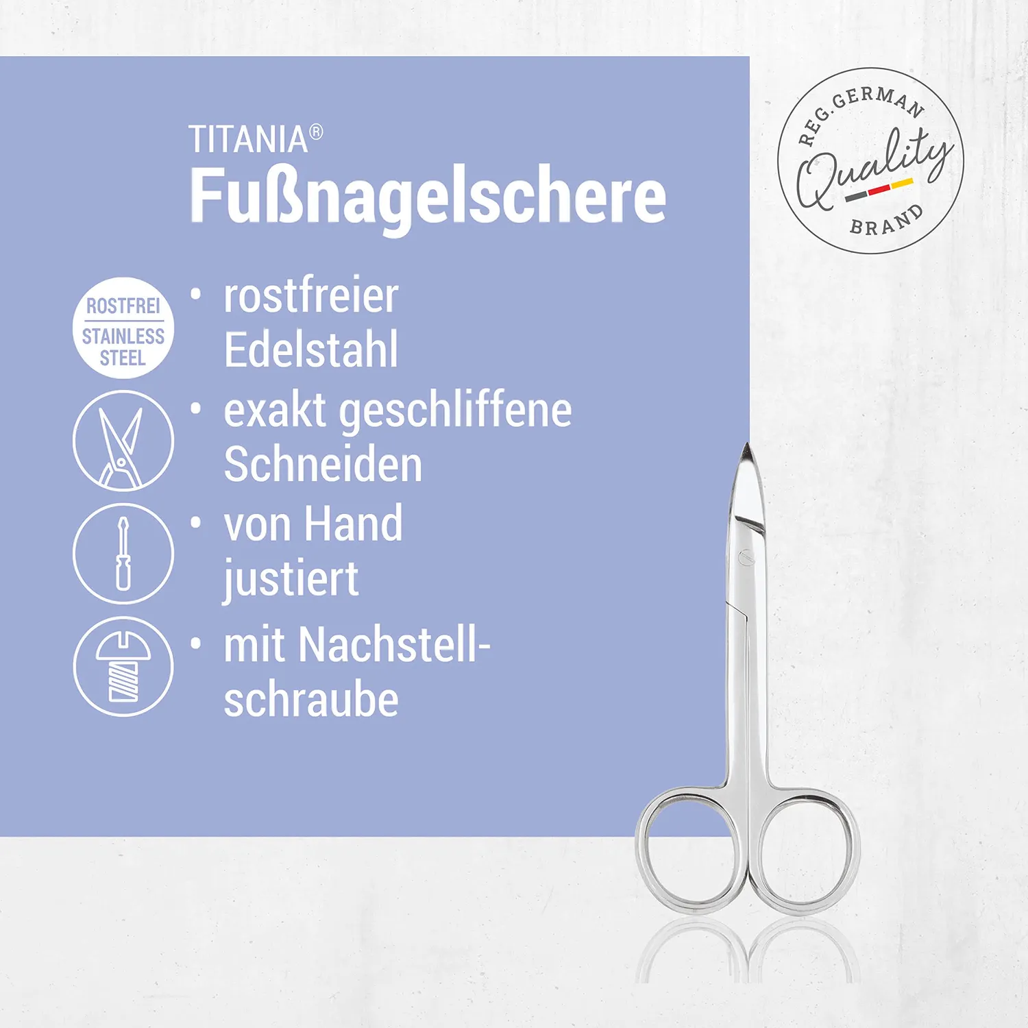 Titania Fußnagelschere 11cm Edelstahl extra scharf