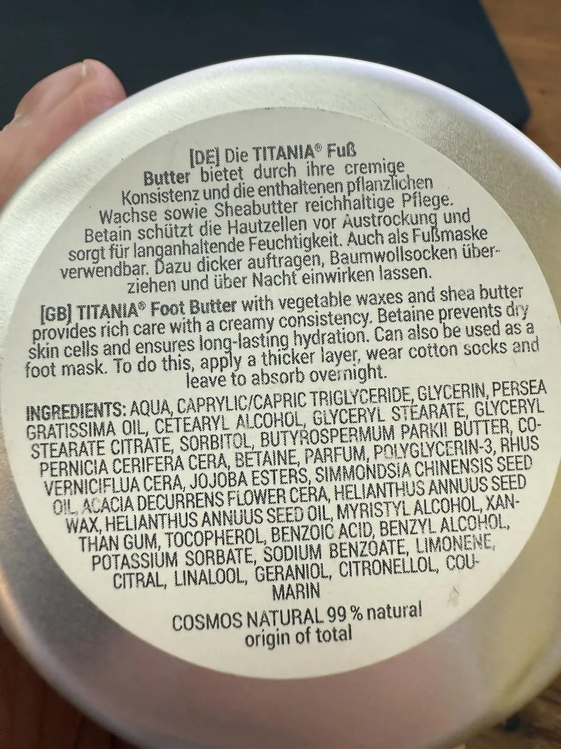 Titania Fußbutter Fußcreme 100 ml Sheabutter