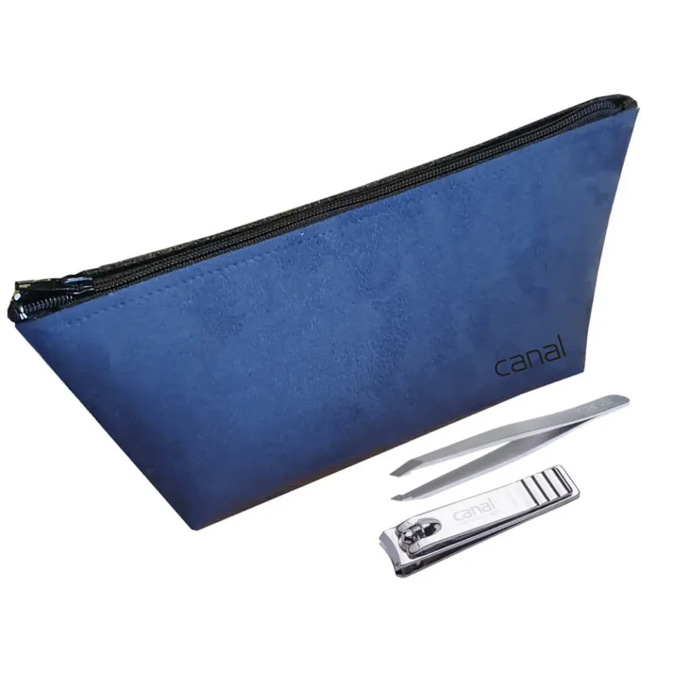 Canal Instrumente Kulturtasche Alcantara blau 3-teilig