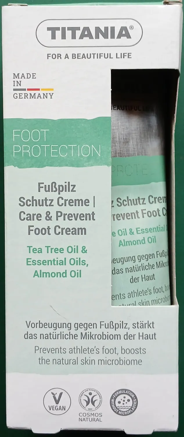Titania Fußpilz Schutz Creme Fußcreme 75ml Teebaumöl
