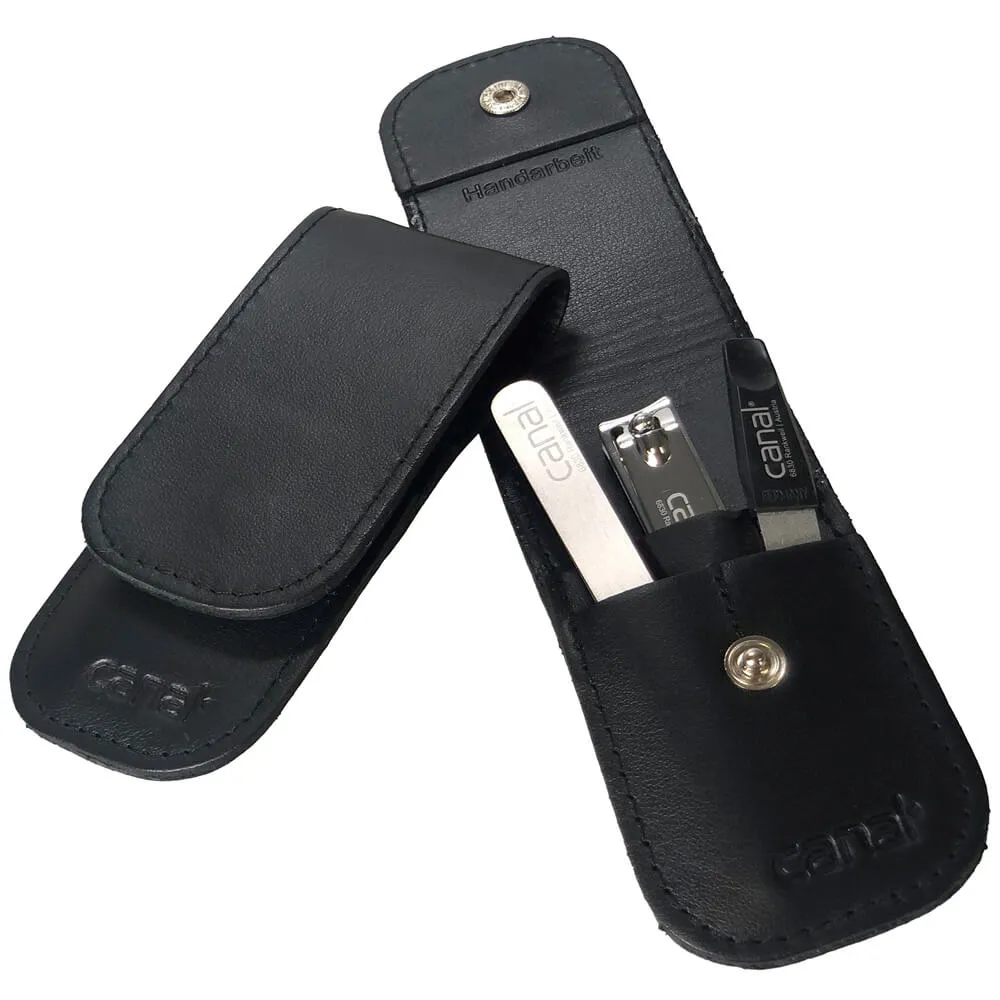 Canal Instrumente 5379 Reise-Etui Schwarz 3-teilig Leder