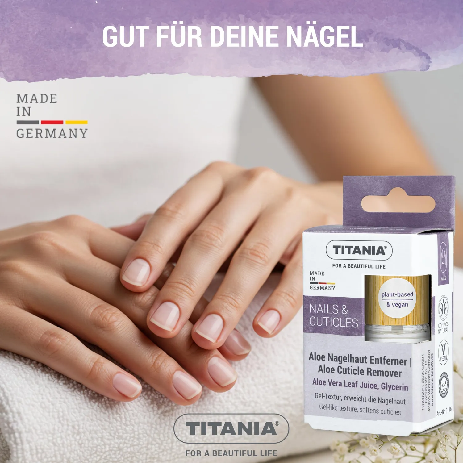 Titania Aloe Nagelhautentferner Gel 12 ml vegan