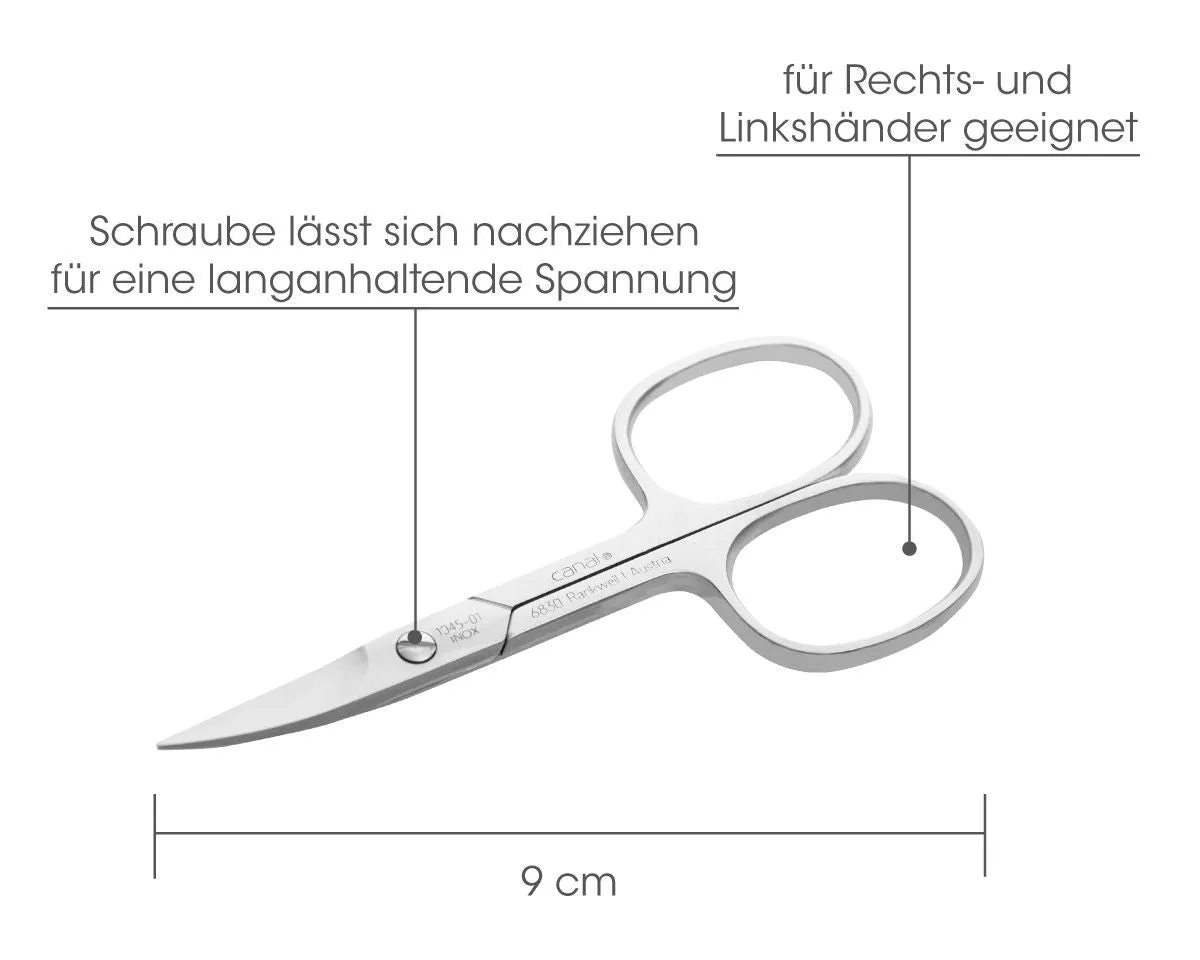 Canal Instrumente 1013-01 Nagelschere gebogen rostfrei 9 cm