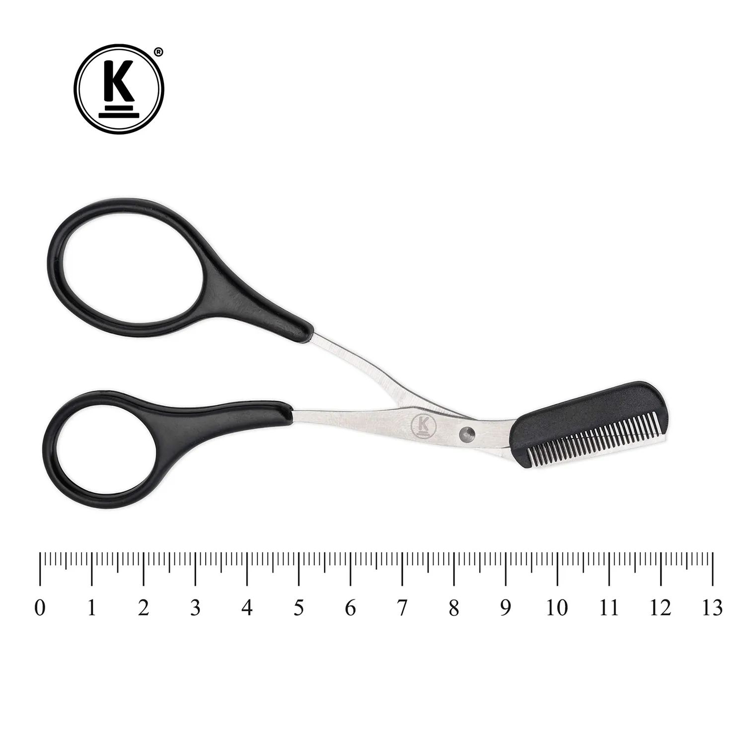 K-Pro Augenbrauenschere mit Kamm Schere rostfrei