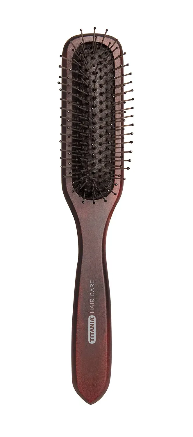 Titania Hair Massagebürste oval groß Holz braun