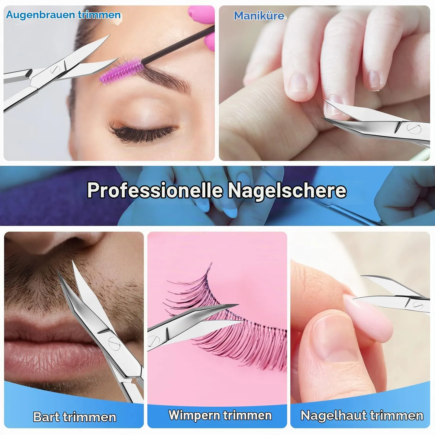 INXEN Profi Nagelschere gebogen Edelstahl rostfrei