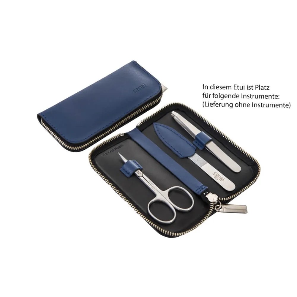 Canal Instrumente Leder-Maniküre-Etui leer Beere 3-teilig