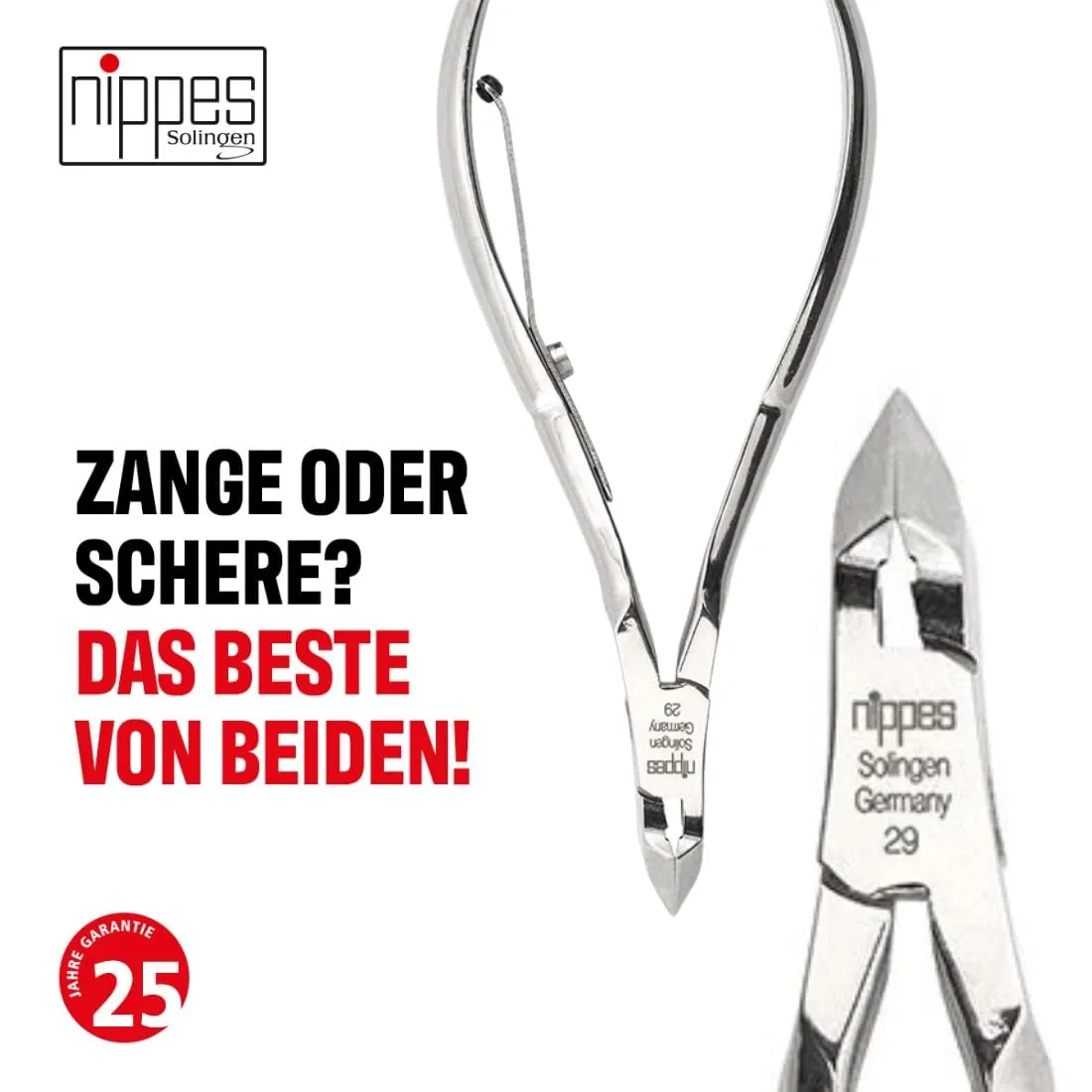 Nippes Solingen Hautzange 10 cm Modern vernickelt