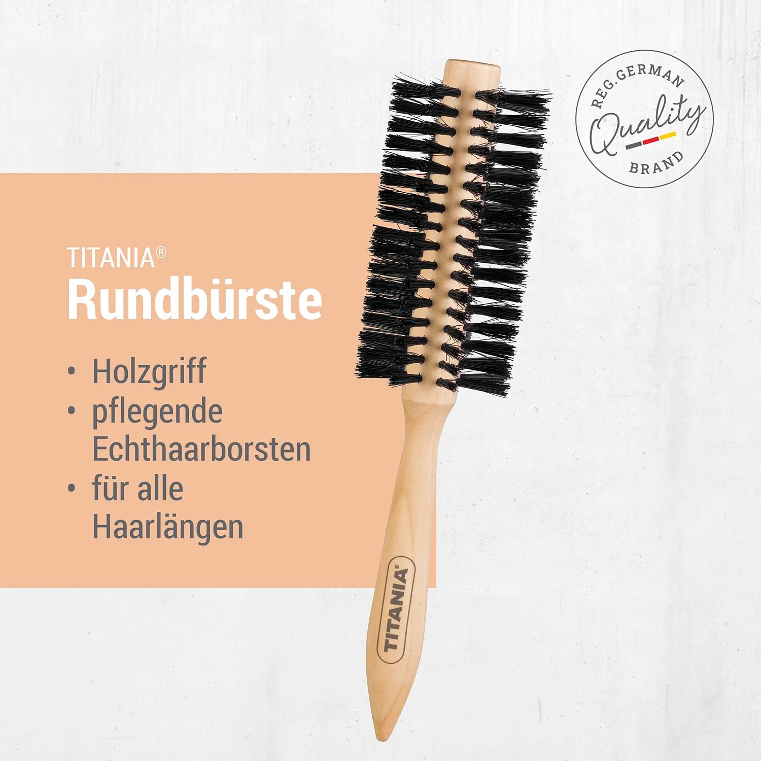 Titania Rundbürste Buchenholz Wildschweinborsten
