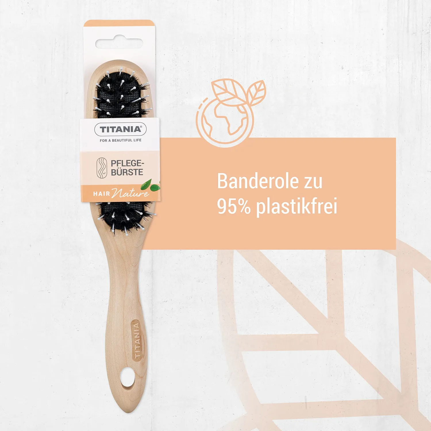 Titania Hair Nature Haarbürste Ahorn klein Wildschweinborsten