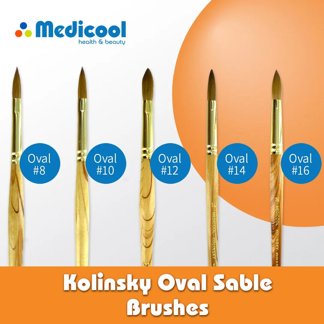 Medicool Kolinsky Oval Nagelpinsel Größe 12 Echthaar