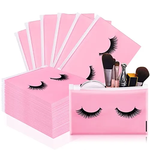Noverlife Wimperntaschen rosa 100 Stück EVA Reissverschluss