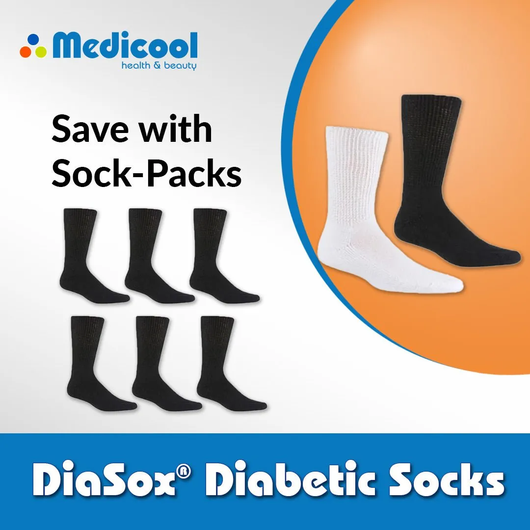 Medicool DiaSox Plus Diabetikersocken Schwarz L Einzelpack Baumwolle