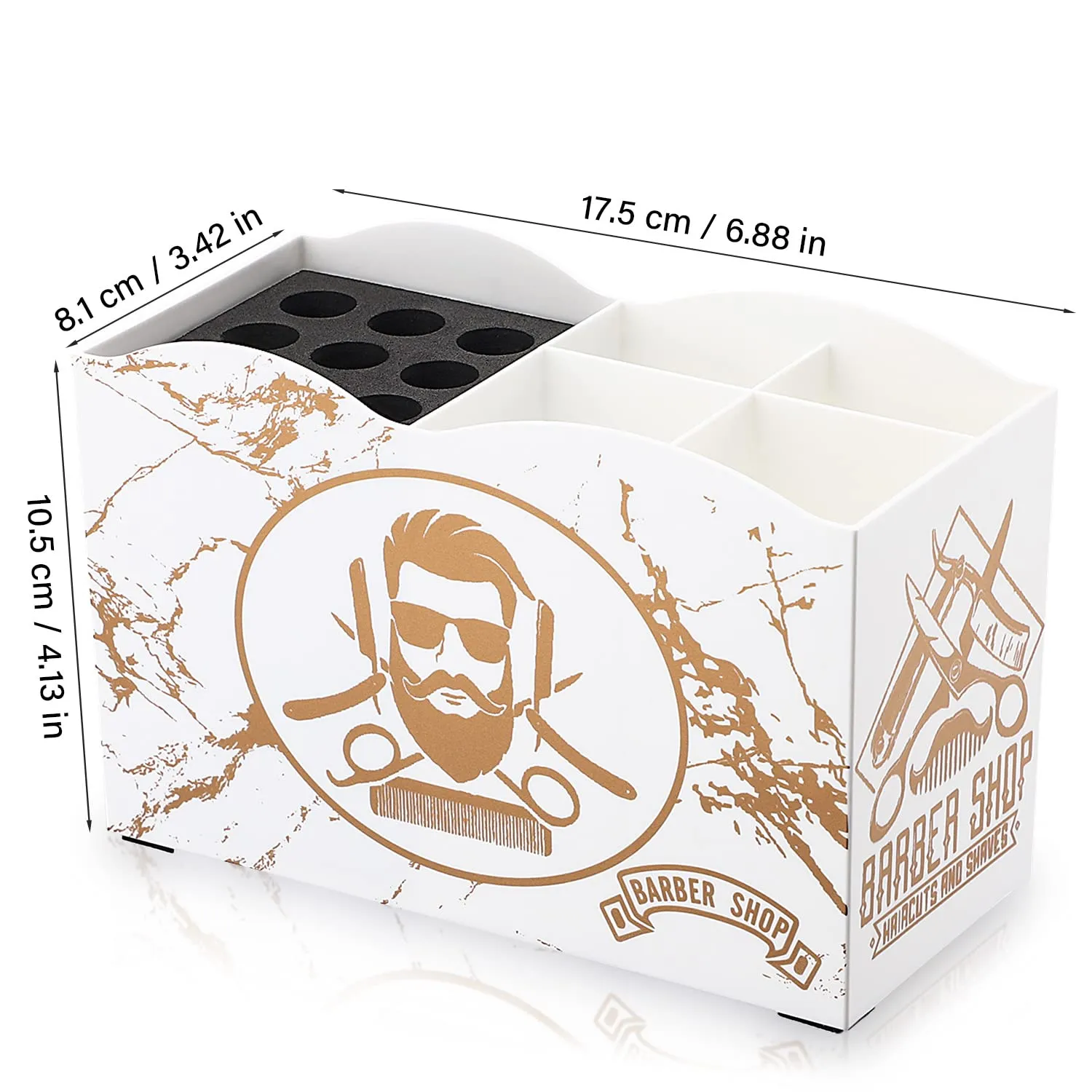 Noverlife Friseurscherenhalter weiß Box mit 5 Fächern