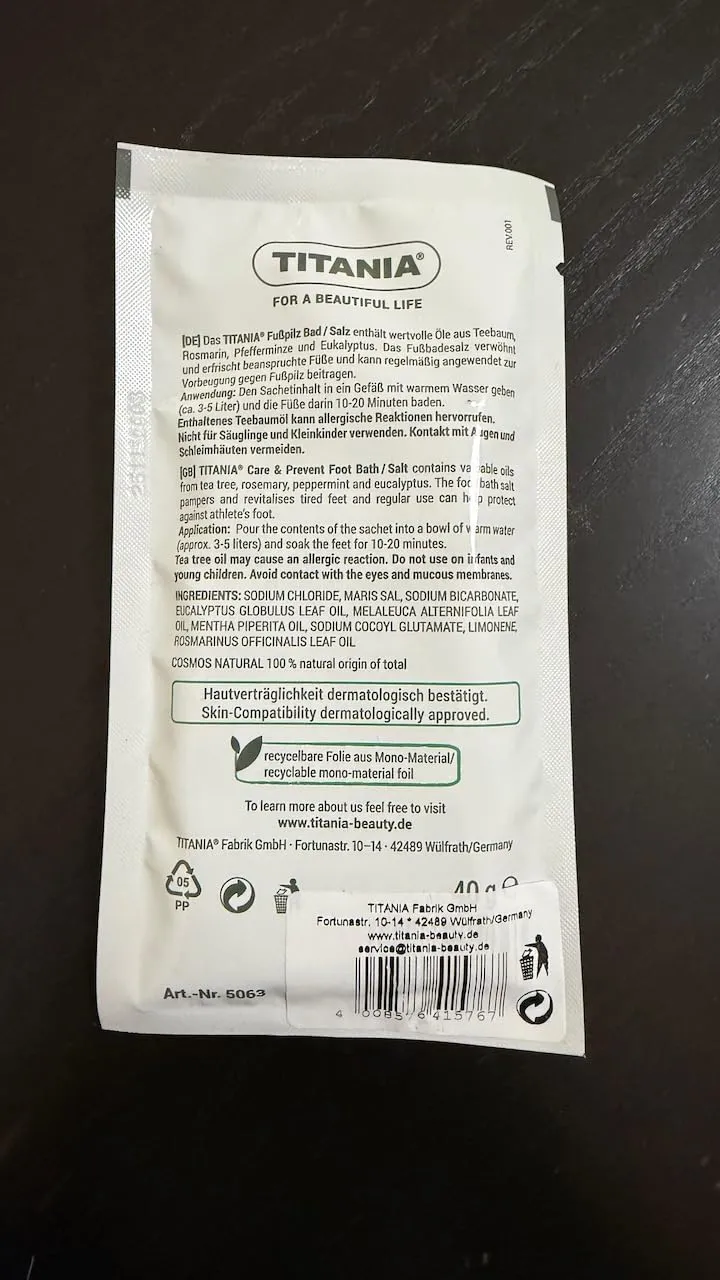 Titania Urea Fußbadesalz 25% 270 g Glas Mandelöl