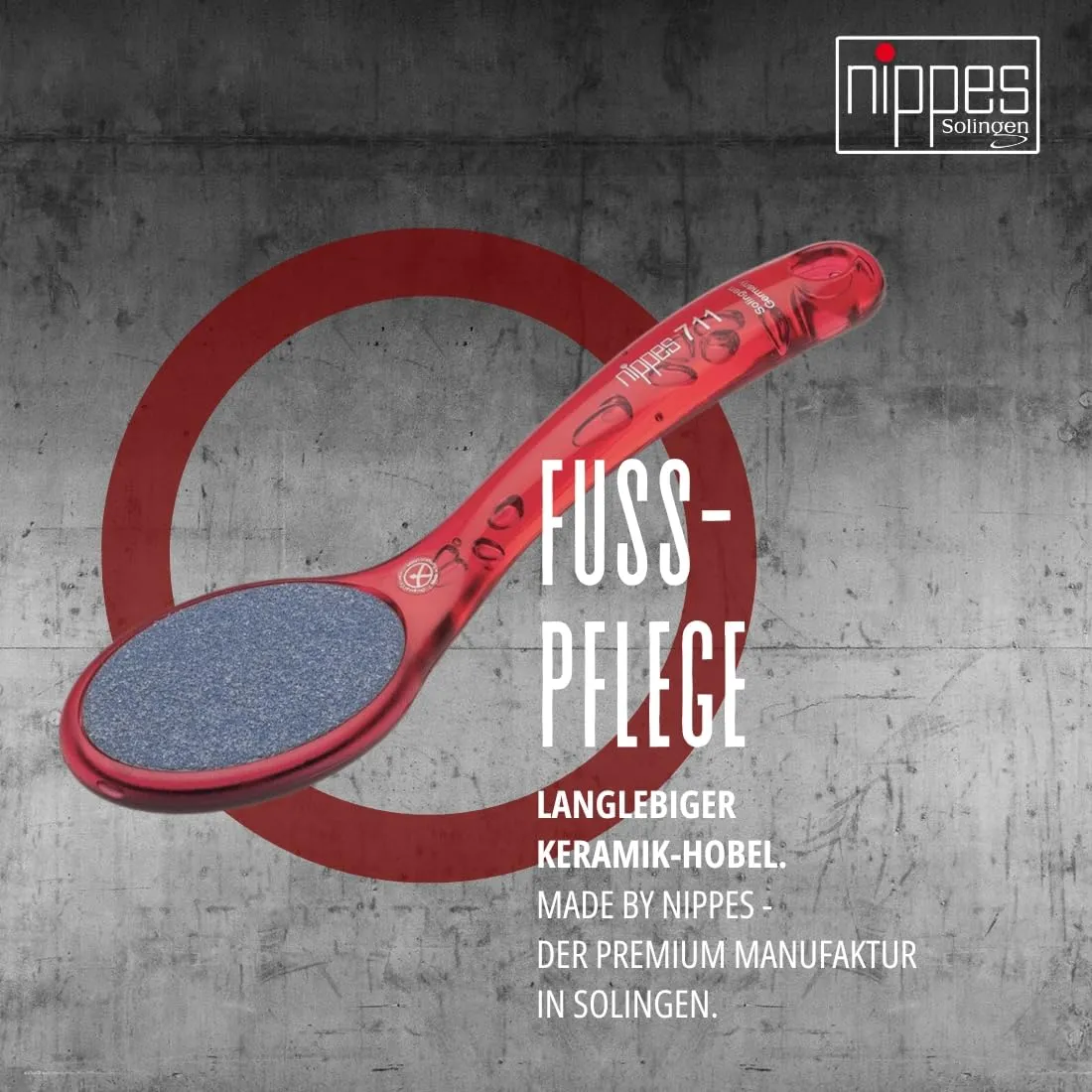nippes Solingen 711KB Keramikraspel Hornhautentferner Rauch