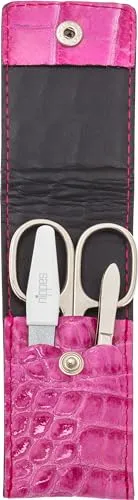 Nippes Solingen Classic Maniküre Set pink 3-teilig Leder