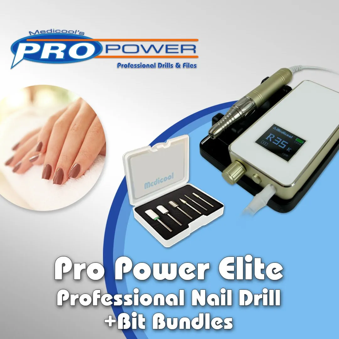 Medicool Pro Power Elite Nagelfräser Champagne Bit-Set 1 Akku