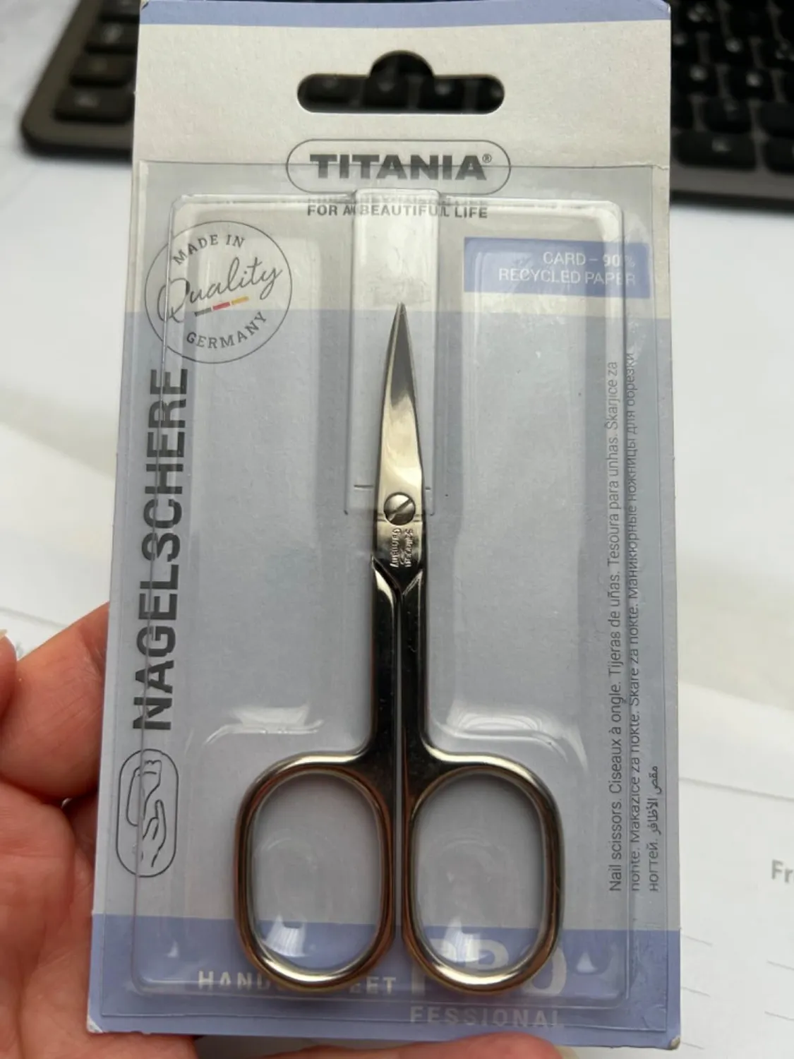 Titania Nagelschere Solingen gebogen 9,5 cm Carbonstahl