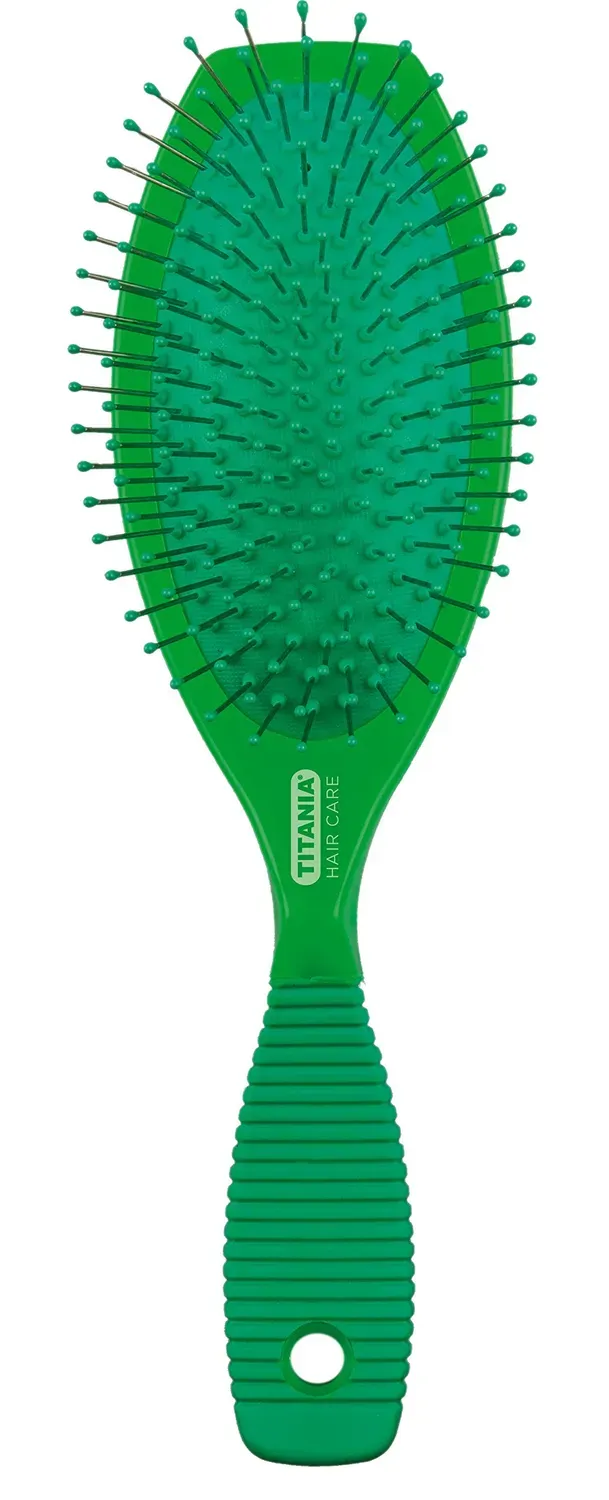 Titania Drahtmassagebürste 11-reihig 22 cm Gummigriff