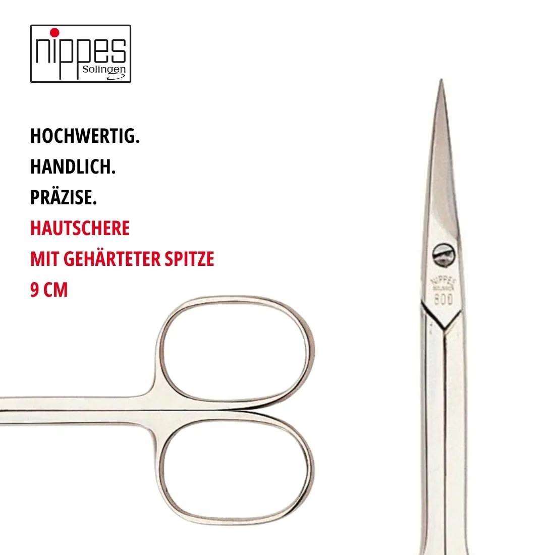 Nippes Solingen Classic Hautschere 9cm gebogen rostfrei