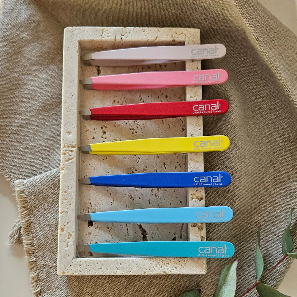 Canal Instrumente Haarpinzette schräg 13er Set bunt rostfrei