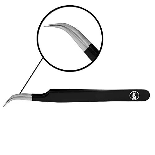 K-Pro Wimpernpinzette gebogen Pinzette 12 cm Edelstahl griffsicher