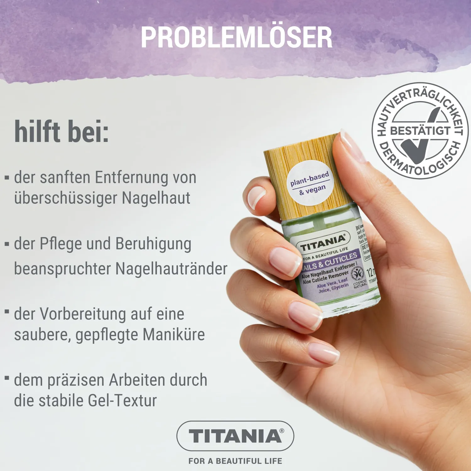 Titania Aloe Nagelhautentferner Gel 12 ml vegan