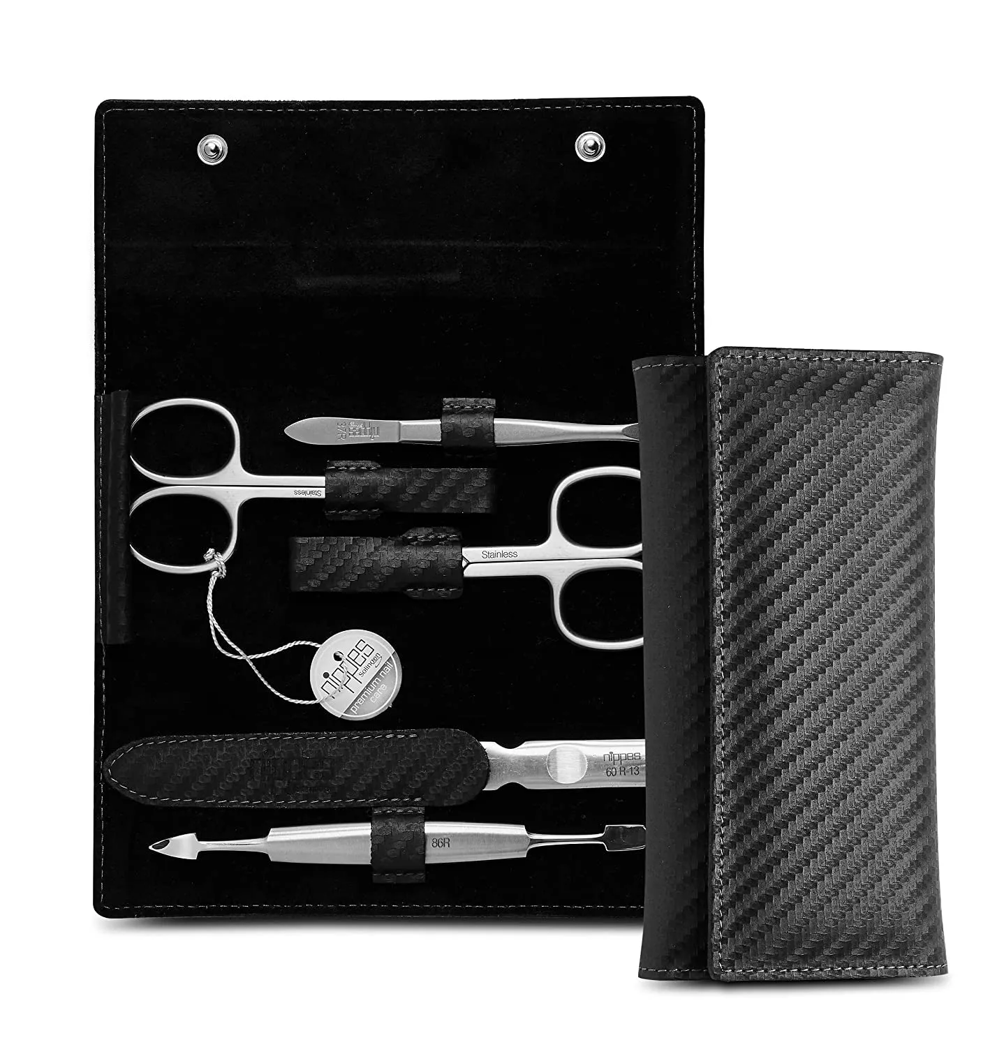 Nippes Solingen Premium Karbon Maniküre Set 3-teilig schwarz rostfrei