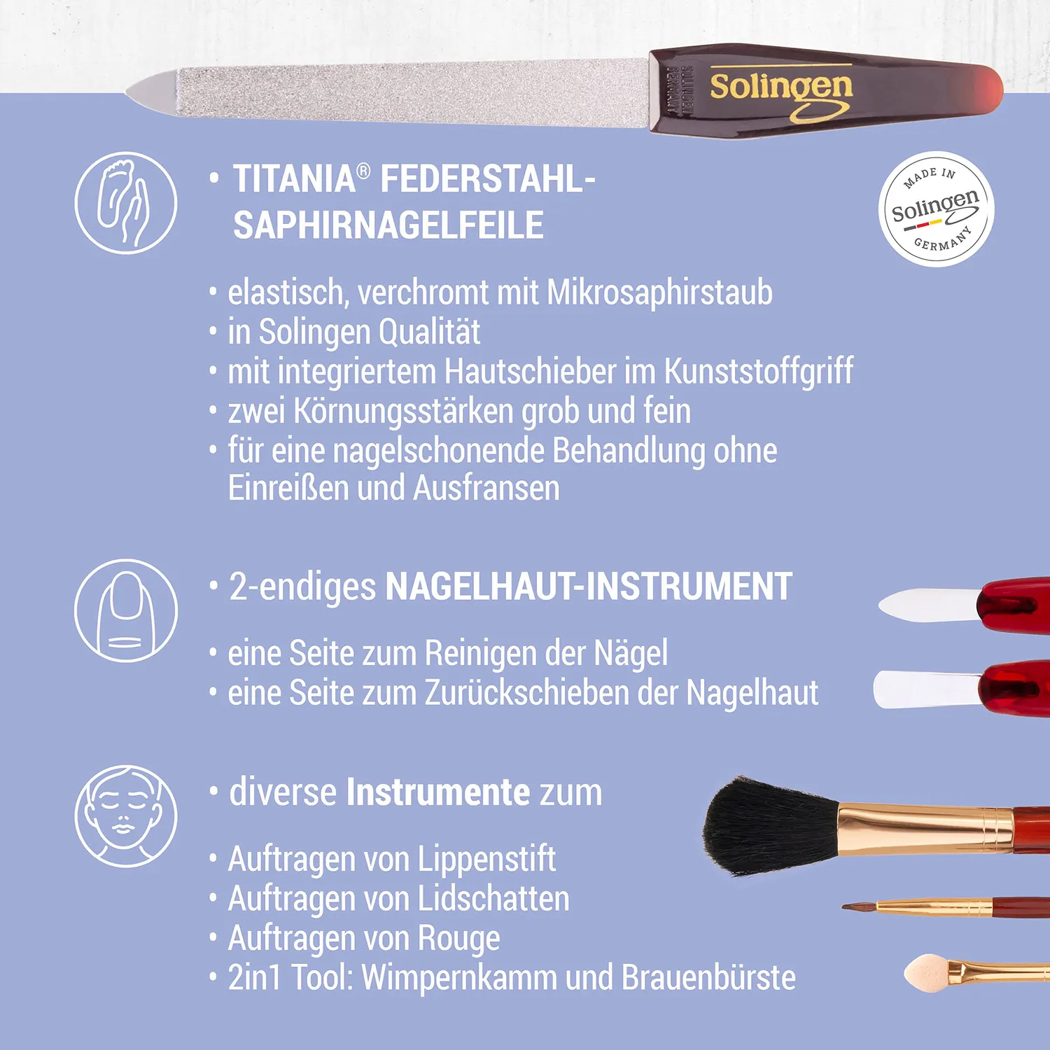 Titania Lady's Manicure Set Maniküre-Set 12-tlg Blister
