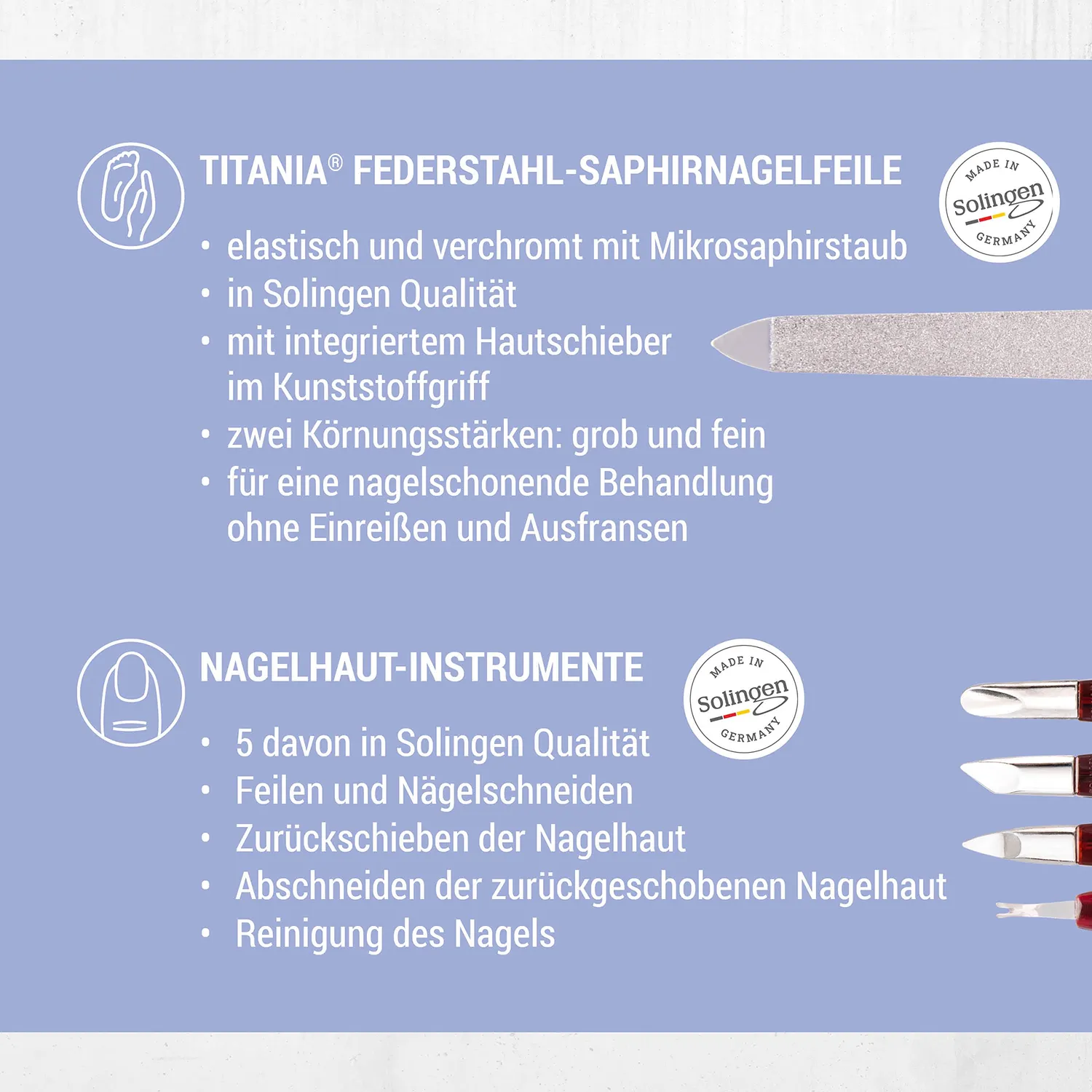 Titania Maniküre Set 10-teilig Lederetui Nägel