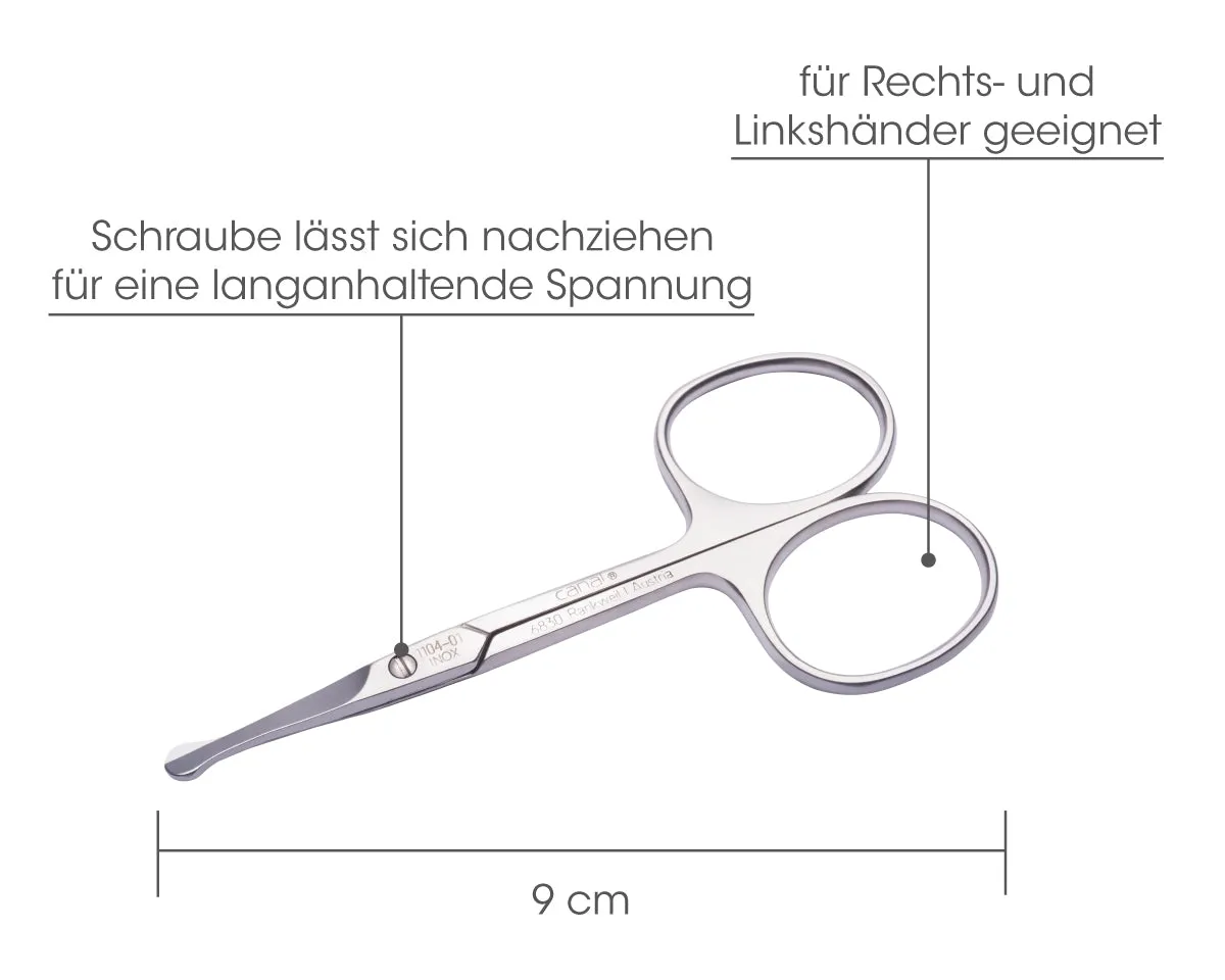 Canal Nasenhaarschere gerade 9 cm rostfrei
