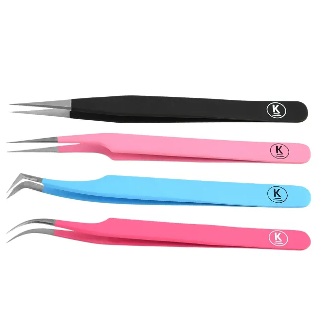 K-Pro 4er Pinzetten Set Edelstahl mit Etui rostfrei