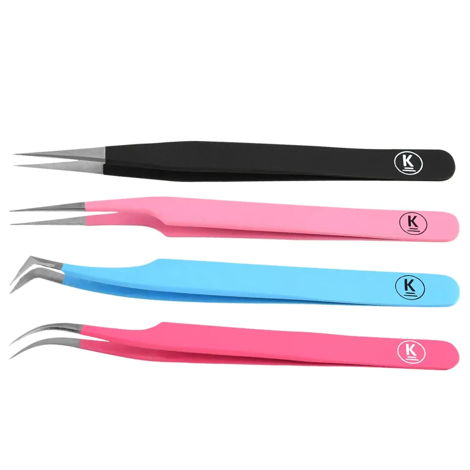 K-Pro 4er Pinzetten Set Edelstahl mit Etui rostfrei