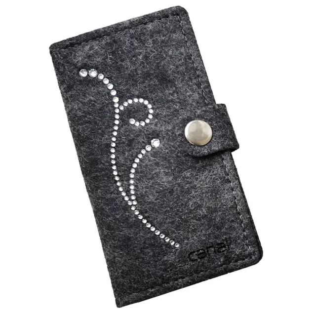 Canal Instrumente Maniküre-Etui Filz grau leer Strass