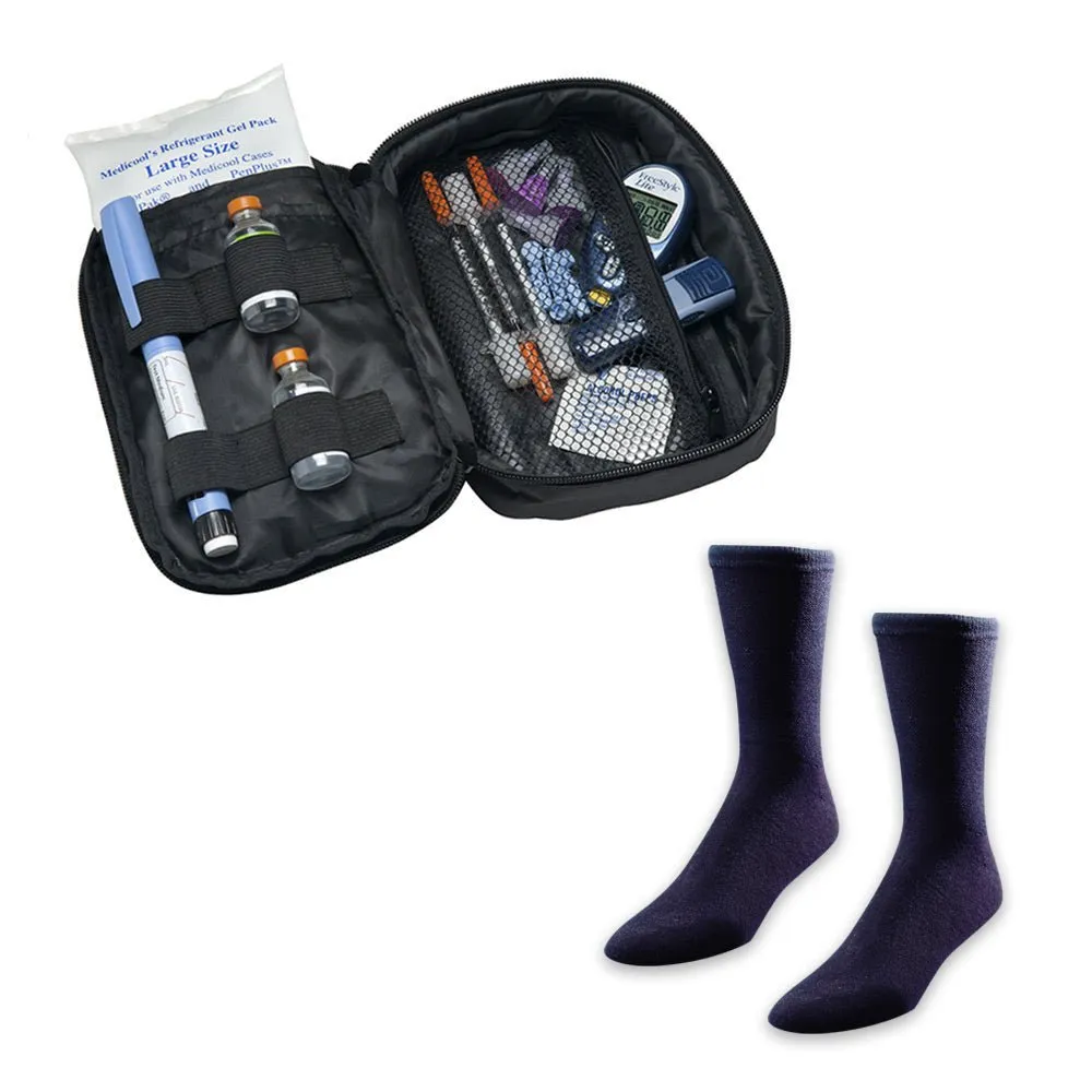 Medicool Daily Diabetic Organizer Set Tasche Socken Kühlpack