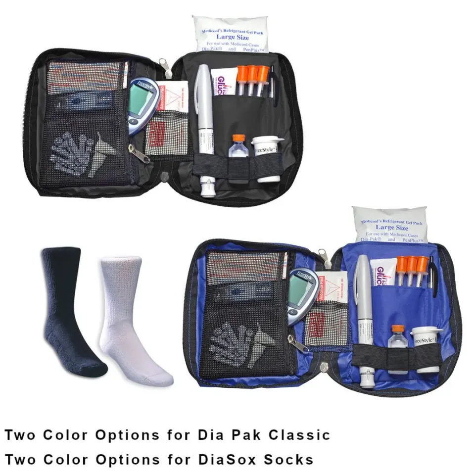 Medicool Dia-Pak Classic Kühltasche Set schwarz mit Socken