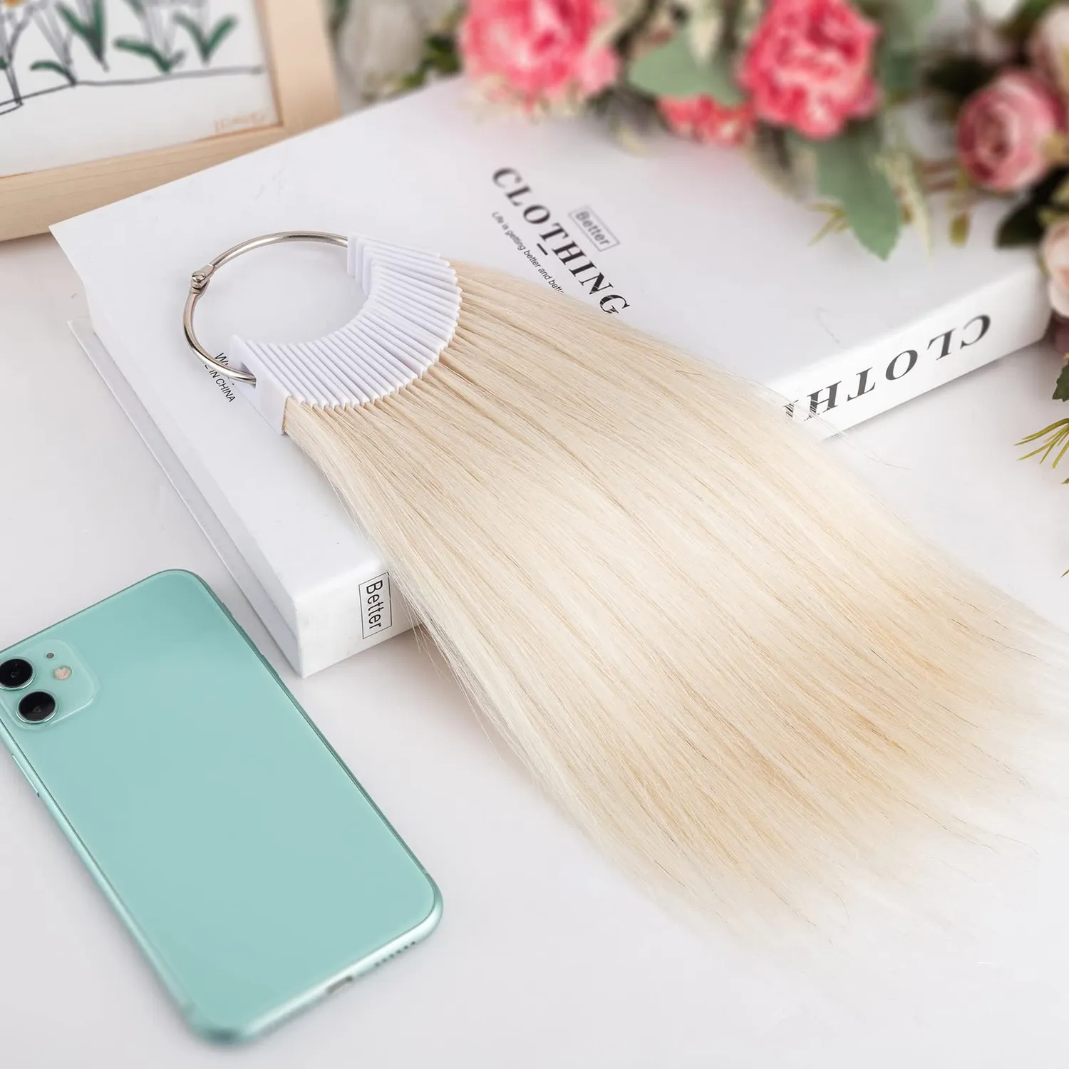 Noverlife Echthaar Farbtest Ring 30 Stück Naturhaar