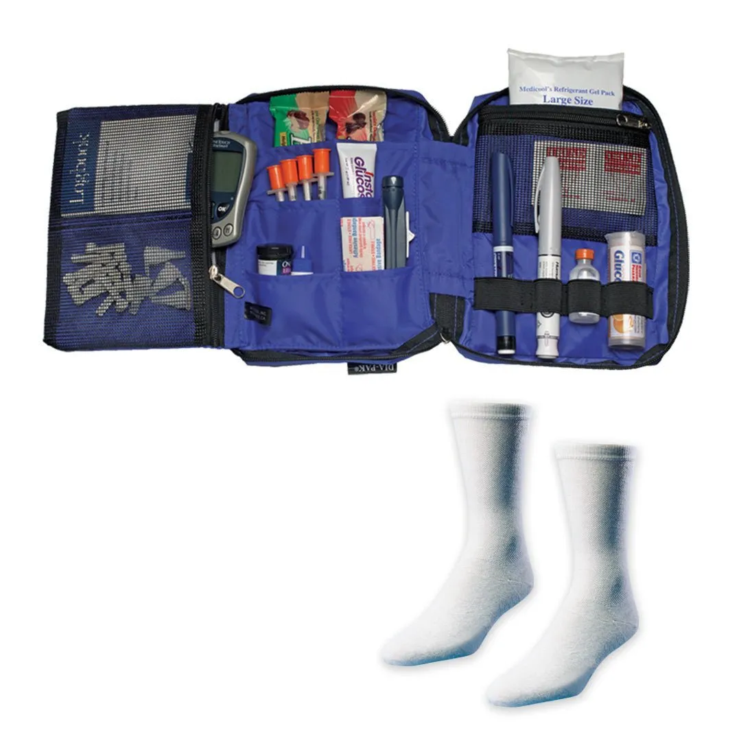 Medicool Dia-Pak Deluxe Insulintasche Schwarz + Socken Set