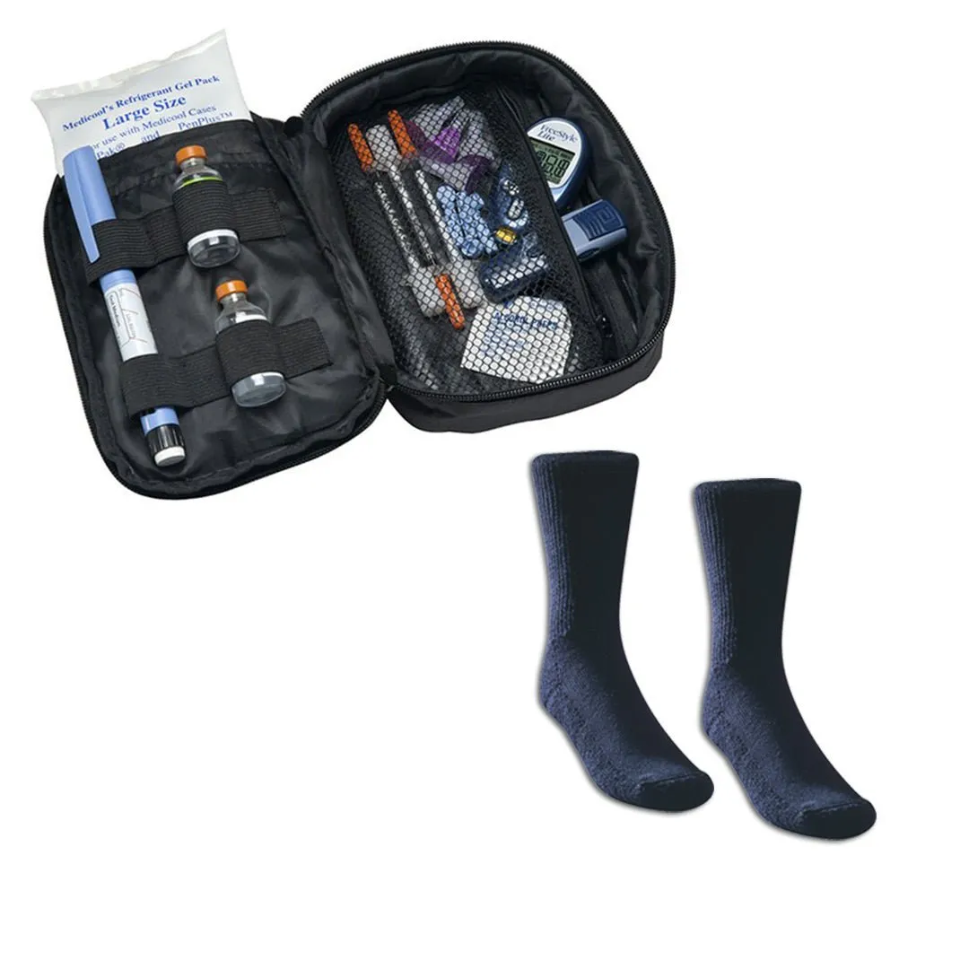 Medicool Organizer Tasche + Diasox Socken Schwarz