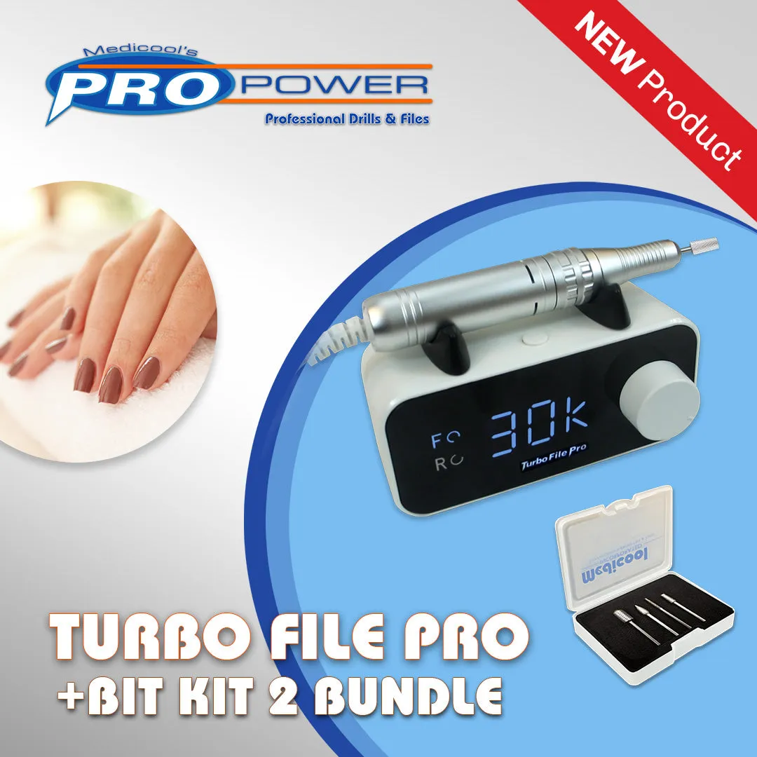 Medicool TurboFile Pro Nagelfräser mit Bit Kit 2 Set